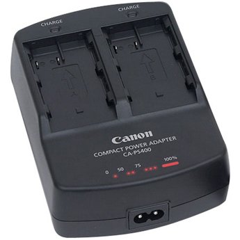 Canon CA-PS400 acculader voor BP-511, BP-512 en BP-535, zwart, twee laadsleuven, bovenkant, tweedehands