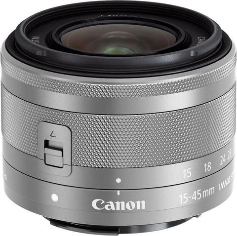 Canon-EF-M 15-45mm f/3.5-6.3 IS STM - Zilver Tweedehands