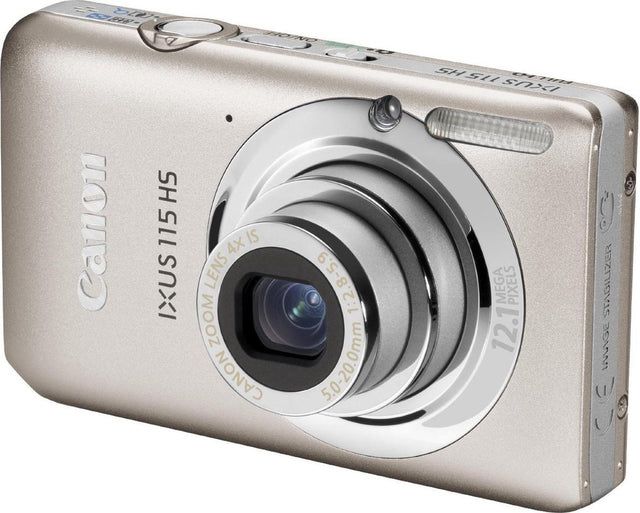 Canon IXUS 115 HS compactcamera, zilver, schuin van voren