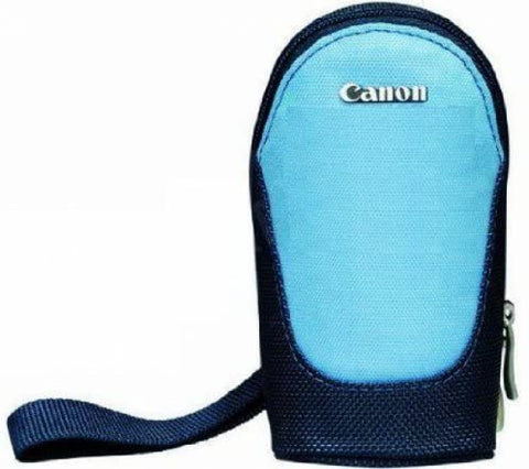 Canon Legria videocamera case, blauw met lichtblauwe voorkant en polsband, tweedehands
