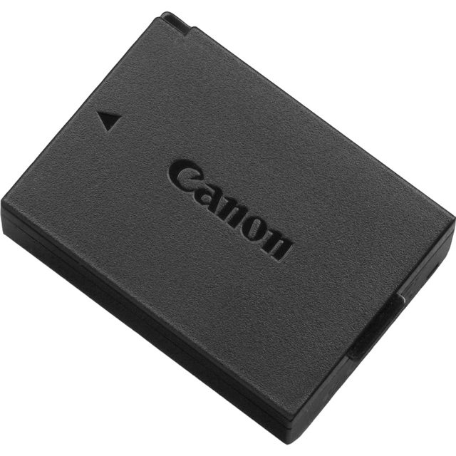 Canon LP-E10 accu, zwart, schuin van boven