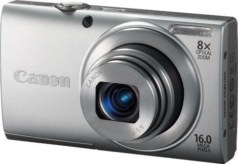 Canon PowerShot A4000 IS digitale compactcamera, zilver, voorkant schuin