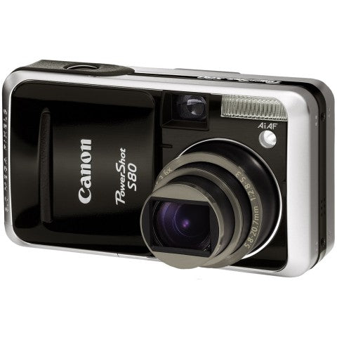 Canon-PowerShot S80 Digitale Compact Camera - Zwart (In doos) Tweedehands