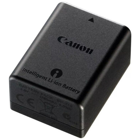 Canon accu BP-718, zwarte Intelligent Li-ion Battery met Canon-logo, schuin van boven