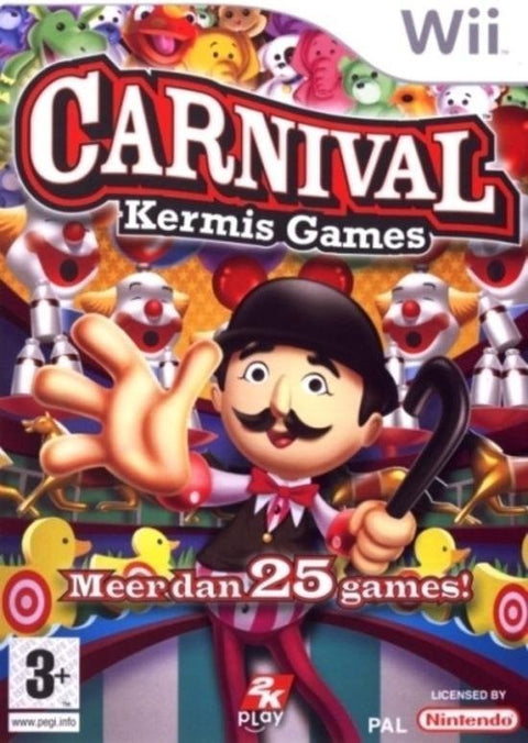 Nintendo Wii Carnival Kermis Games, doos voorkant met Nederlandse tekst, tweedehands