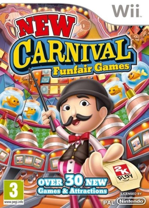 Nintendo Wii New Carnival Funfair Games, doos voorkant, Engelse uitgave, tweedehands