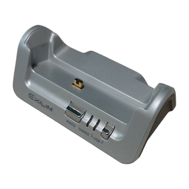 Casio USB cradle CA-21 voor Exilim EX-Z3 en EX-Z4, zilver laadstation met PHOTO-, CHARGE- en USB-knop, zonder stroomadapter