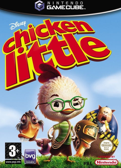 Nintendo GameCube Disney's Chicken Little, doos voorkant met Chicken Little en zijn vrienden, tweedehands