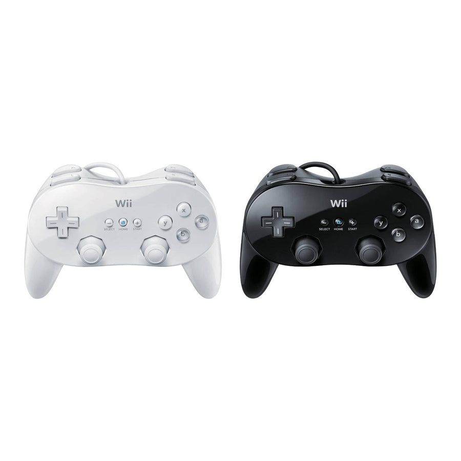 Nintendo-Classic Pro Controllerset voor Nintendo Wii (Wit en Zwart) Tweedehands