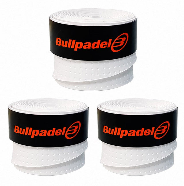 Bullpadel GB1201 overgrip wit, set van 3 stuks