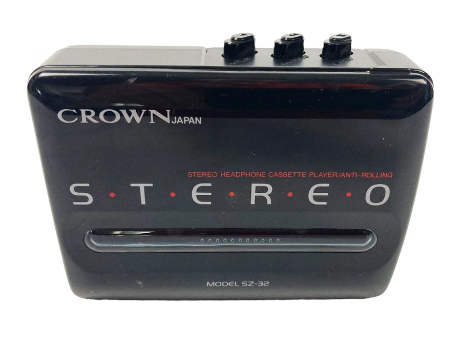 Crown-SZ-32 Walkman Stereo Cassette Player - Zwart Tweedehands