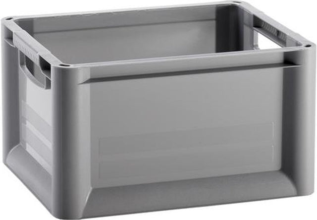 Curver New Generation Unibox opbergbox 20 liter, grijs, kunststof kratje schuin van voren