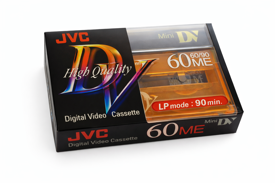 JVC-MiniDV Videocassette DVM60 ME 60 min SP / 90 min LP voor MiniDV Camcorder (Nieuw)