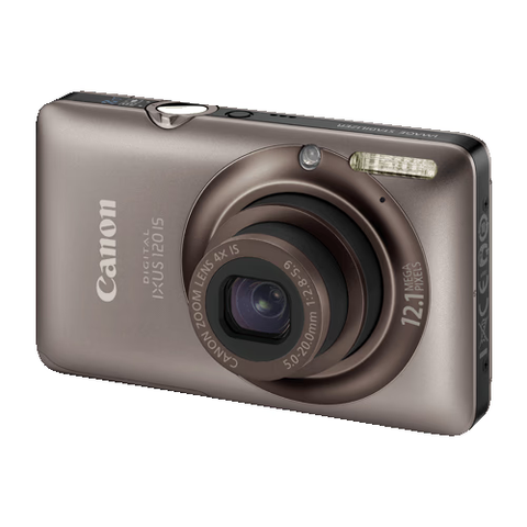 Canon IXUS 120 IS digitale compactcamera, brons, voorkant schuin, tweedehands