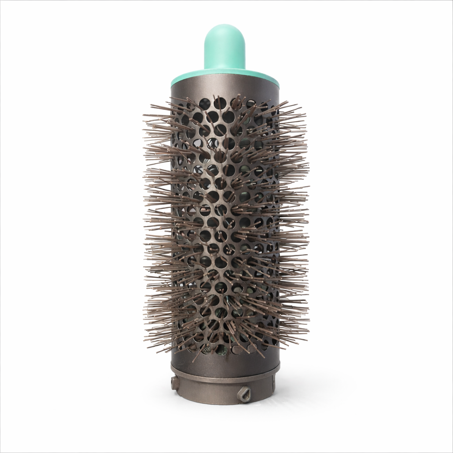 Dyson Airwrap ronde volumeborstel, brons met mintgroene top, vooraanzicht