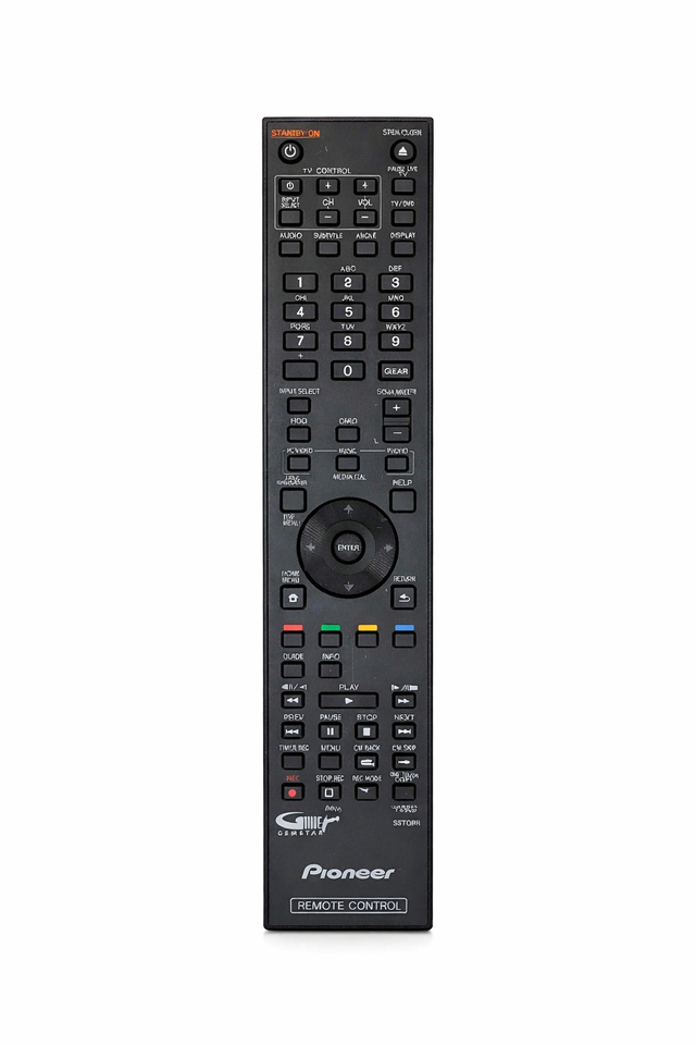 Pioneer VXX3293 afstandsbediening voor DVR-560H recorder, zwart, voorkant met knoppen, tweedehands
