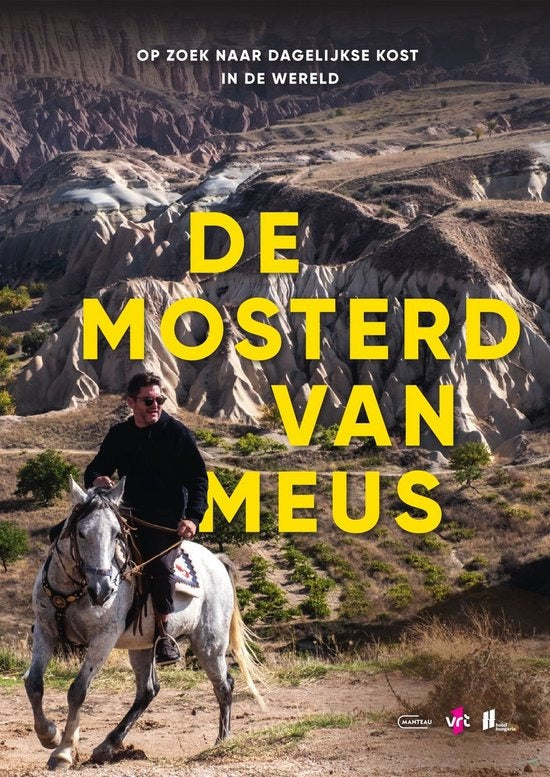 De mosterd van Meus, Jeroen Meus, omslag met een man op een wit paard in een rotslandschap, tweedehands