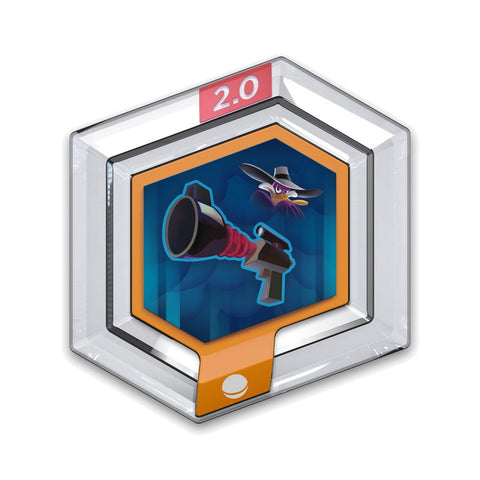 Disney Infinity 2.0 power disc Darkwing Duck's Gas Gun, zeshoekige disc met het gaspistool en Darkwing Duck