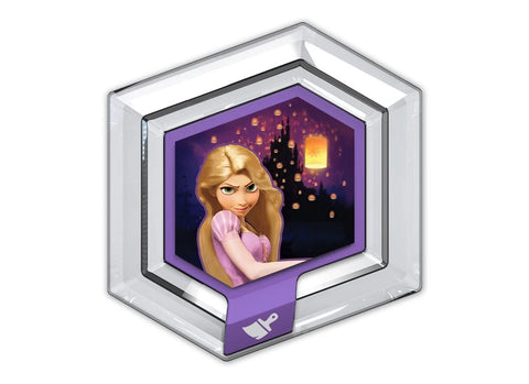 Disney Infinity 1.0 power disc Rapunzel's Birthday Sky, zeshoekige schijf met Rapunzel en lantaarns, tweedehands