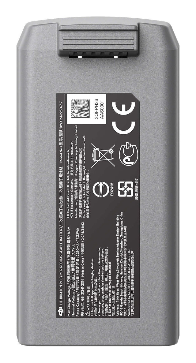 DJI accu voor DJI Mini 2 en Mini SE BWX161-2250-7.7, grijs, zijde met typeplaatje, tweedehands