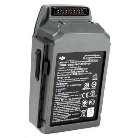 DJI Mavic Pro Intelligent Flight Battery 3830mAh, grijs, vliegaccu rechtop met label en contacten bovenop, tweedehands