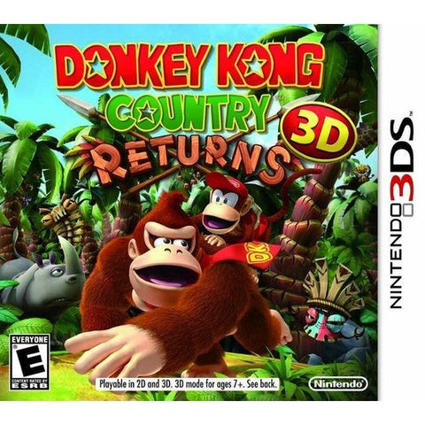 Nintendo 3DS Donkey Kong Country Returns 3D, doos voorkant, Amerikaanse ESRB-uitgave, tweedehands