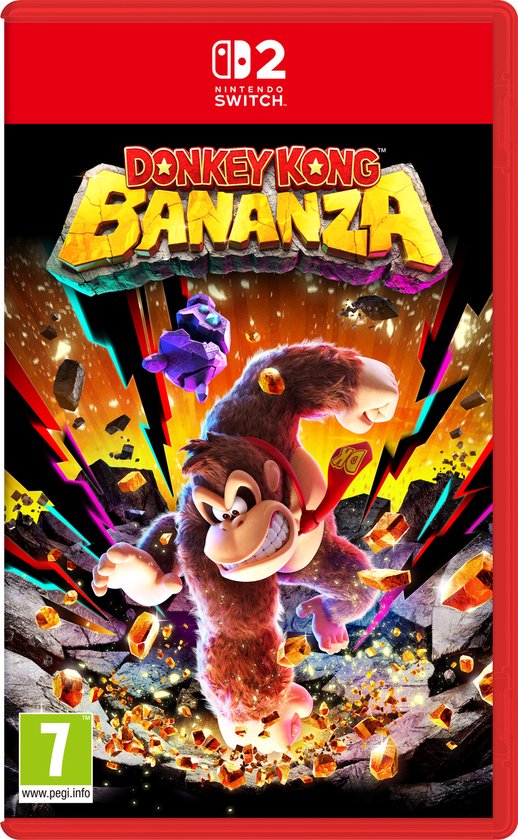 Nintendo Switch 2 Donkey Kong Bananza, rode doos voorkant