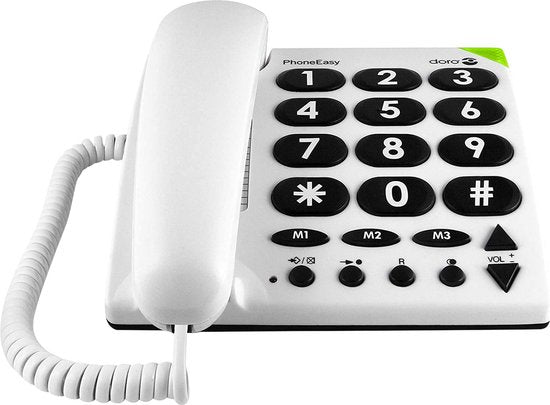 Doro-PhoneEasy 311C - Single DECT Huistelefoon met Grote Knoppen voor Senioren - Wit Tweedehands