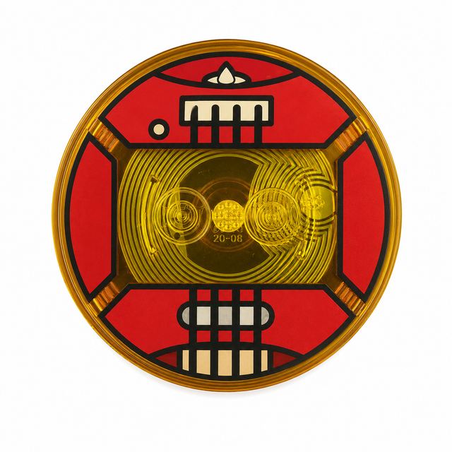 LEGO Dimensions Marceline losse toy tag uit set 71285, ronde tag in rood en goud met versterker en fretbord