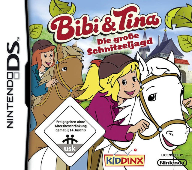Nintendo DS Bibi en Tina The Great Paper Chase, Duitse uitgave Die große Schnitzeljagd, doos voorkant