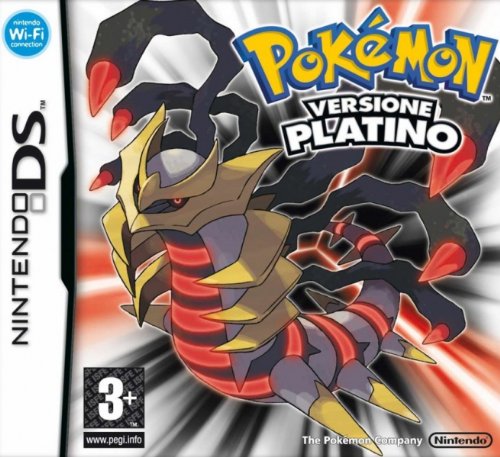 Nintendo DS Pokémon Platinum Italiaans, doos voorkant van de Italiaanse uitgave Versione Platino, tweedehands