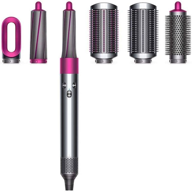 Dyson Airwrap Complete Styler HS01, fuchsia, styler met zes opzetstukken naast elkaar