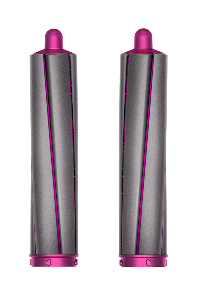 Dyson Airwrap long barrels 40 mm, fuchsia, set van twee brede krulopzetstukken naast elkaar, tweedehands