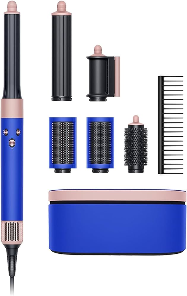 Dyson Airwrap Multi Styler Complete Long HS05, Blue Blush blauw met roze, styler met opzetstukken, kam en case, tweedehands