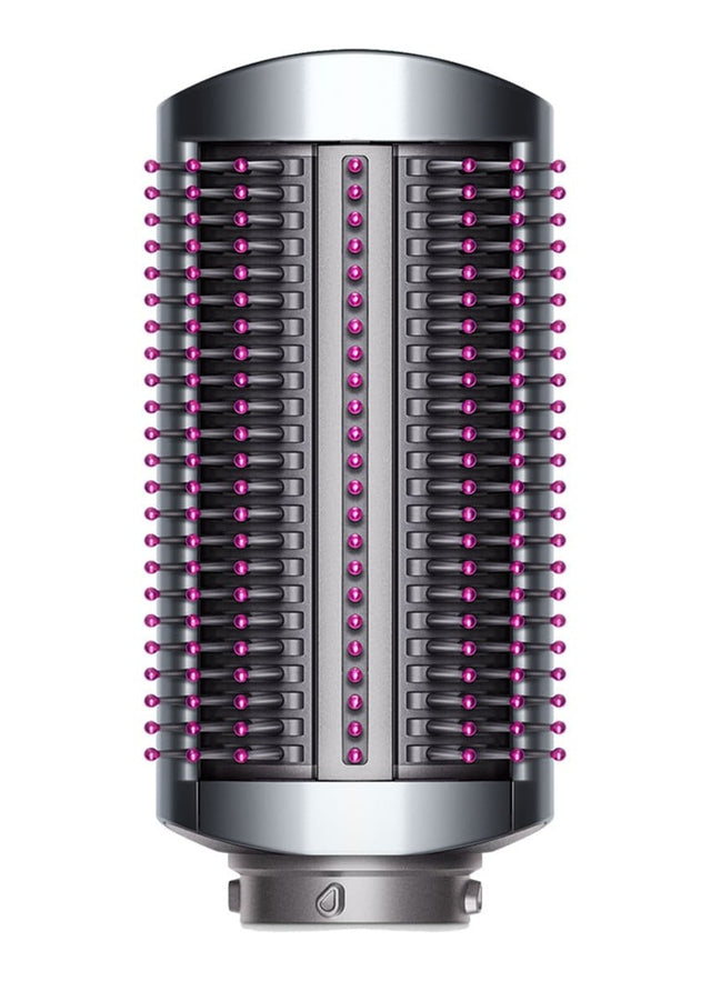 Dyson Airwrap Soft Smoothing Brush opzetstuk, fuchsia, voorkant met borstelpennen, tweedehands