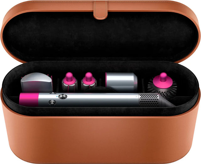 Dyson Airwrap Volume + Shape HS01, fuchsia, open bruin etui met styler en opzetstukken, tweedehands