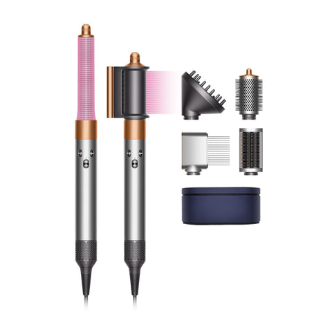 Dyson Airwrap Complete Long Diffuse Multistyler, nickel-copper, overzicht van de set met stylers en opzetstukken