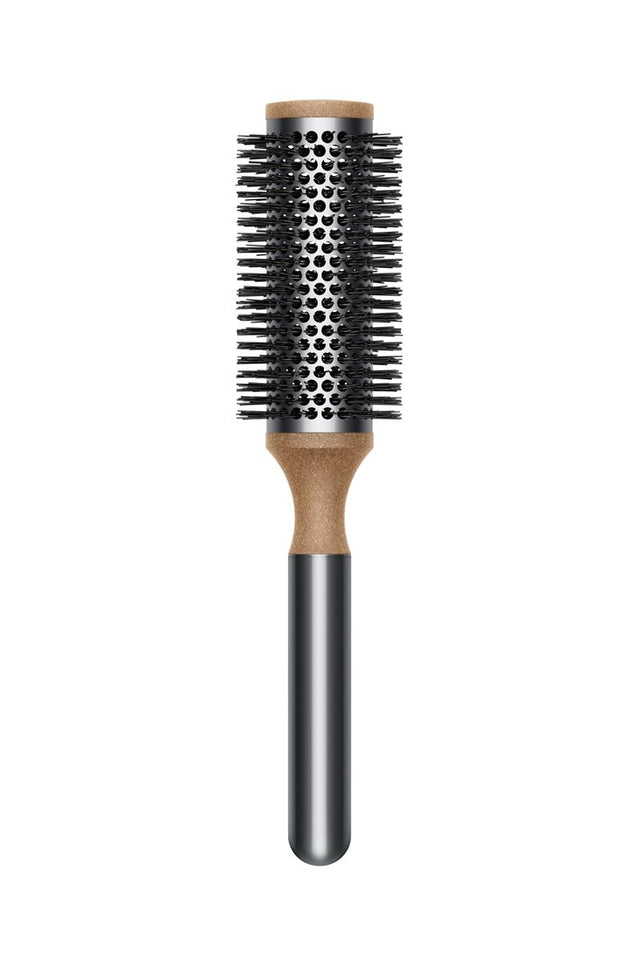 Dyson Supersonic Vented Barrel Brush 35 mm, zwart, ronde borstel met zwarte haren en kurkkleurige greep, tweedehands