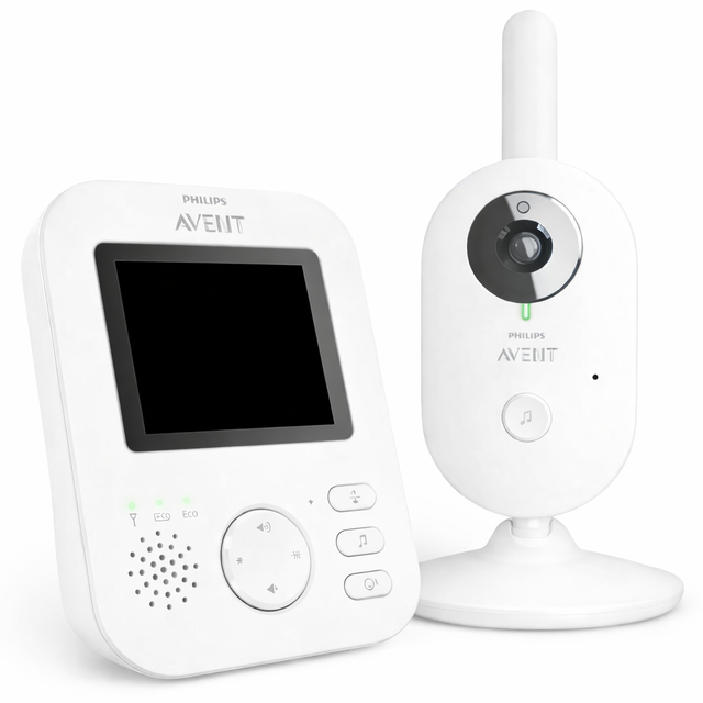 Philips Avent SCD843 digitale video babyfoon, wit, ouderunit en babyunit naast elkaar, tweedehands
