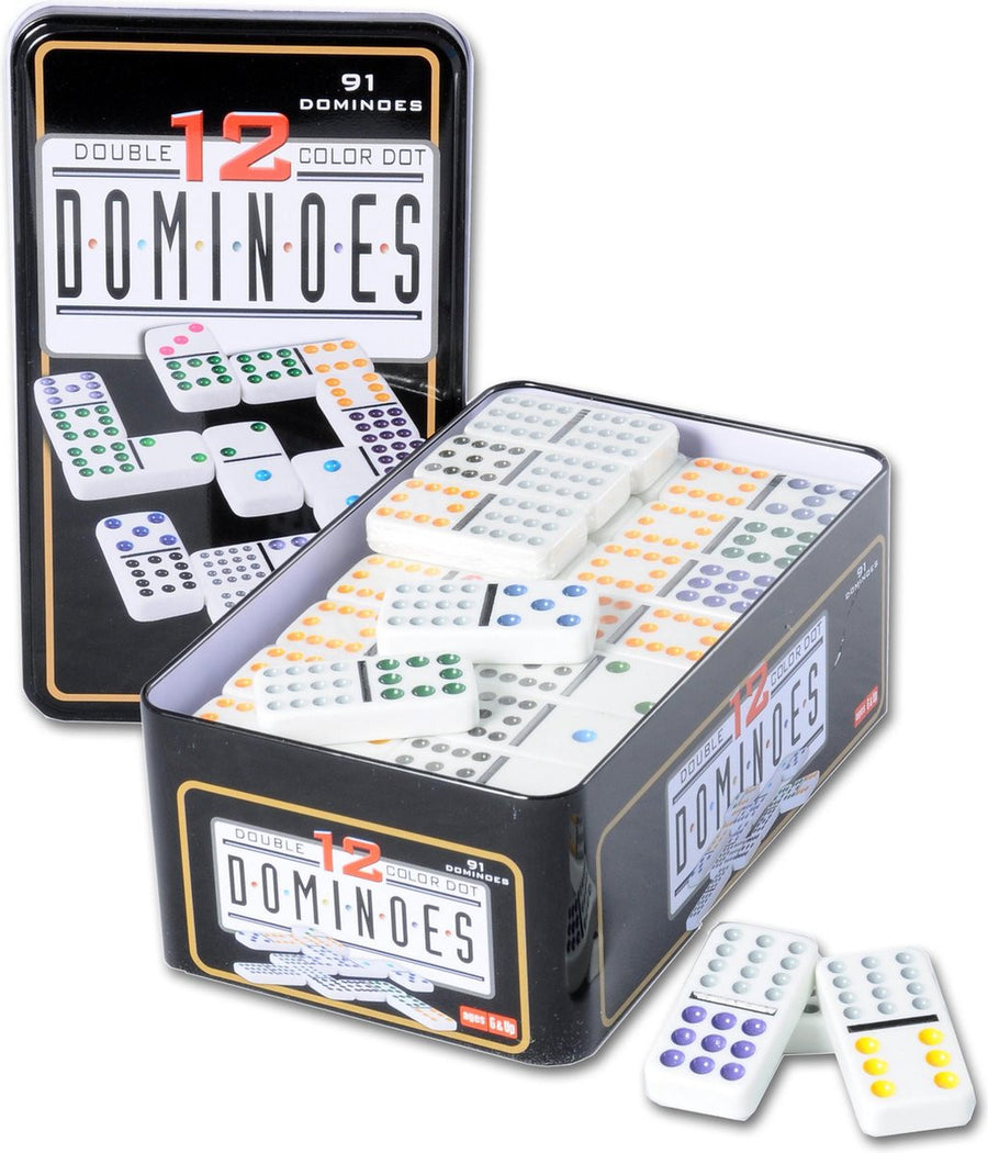 Engelhart-Domino Dubbel 12 - in Blik - 91 Stenen (Nieuw)