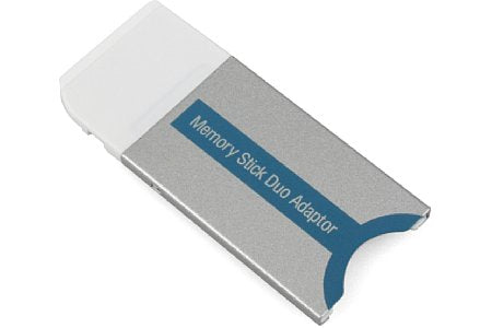 Memory Stick Micro M2 adapter voor Memory Stick Pro Duo, wit-blauw, schuin van boven, tweedehands