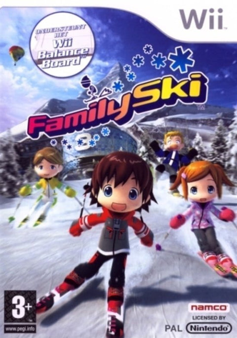 Nintendo Wii Family Ski, doos voorkant met Nederlandse tekst, tweedehands