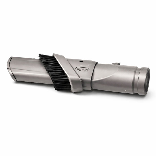 Dyson combinatietool 2-in-1 stofborstel en kierenzuigmond, grijs, zijkant met uitgeschoven borstel, tweedehands