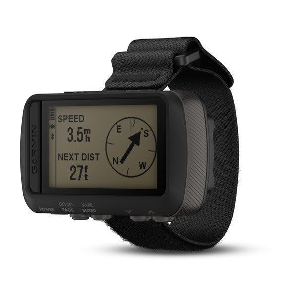 Garmin Foretrex 601 gps-navigator met polsband, voorkant met scherm