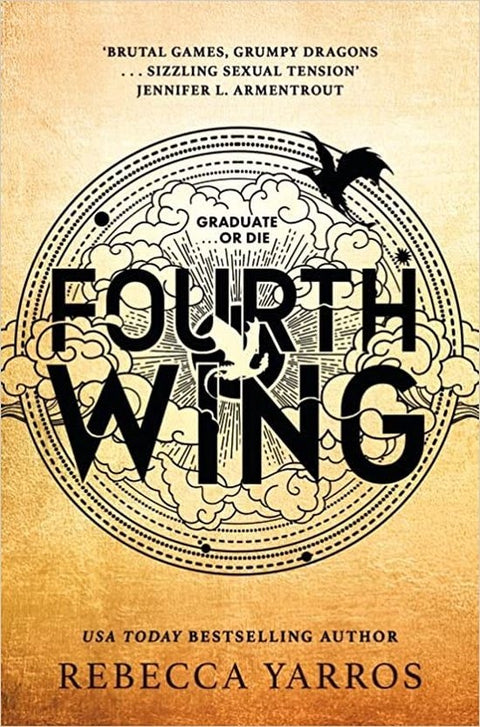 Fourth Wing, Rebecca Yarros, boekomslag voorkant, tweedehands