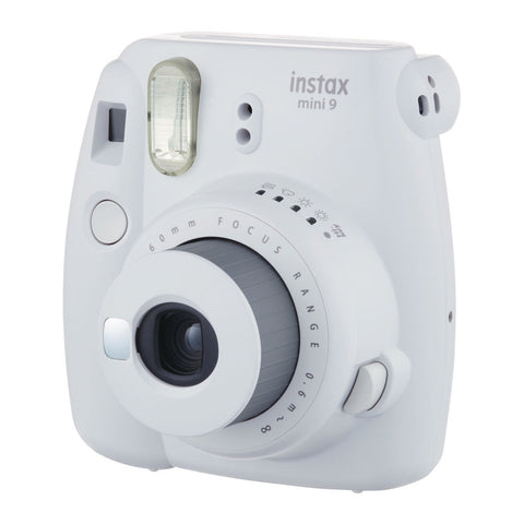 Fujifilm Instax Mini 9 instant camera, smokey wit Smoky White, schuin van voren