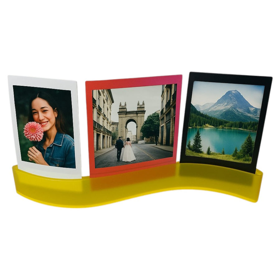 Fujifilm-Instax Mini Acryl Foto's Fotohouder voor Bureau - Geel - Kronkel (Nieuw)