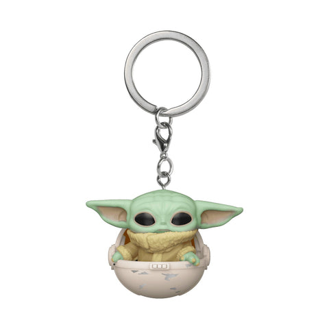 Funko Pop! Keychain The Mandalorian The Child in Canister, sleutelhanger met The Child in zweefwieg