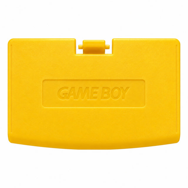 Nintendo Game Boy Advance batterijklepje, geel, origineel, buitenkant met Game Boy-logo, nieuw