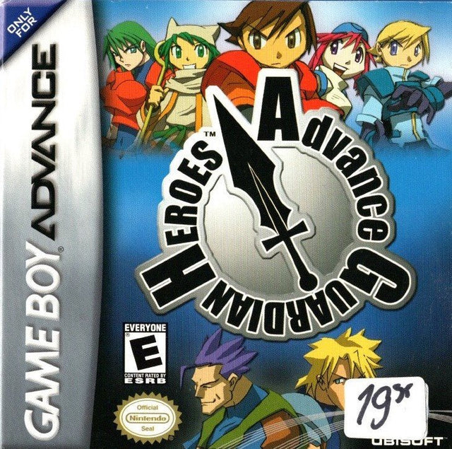 Nintendo Game Boy Advance Guardian Heroes, doos voorkant met prijssticker, Amerikaanse ESRB-uitgave, tweedehands
